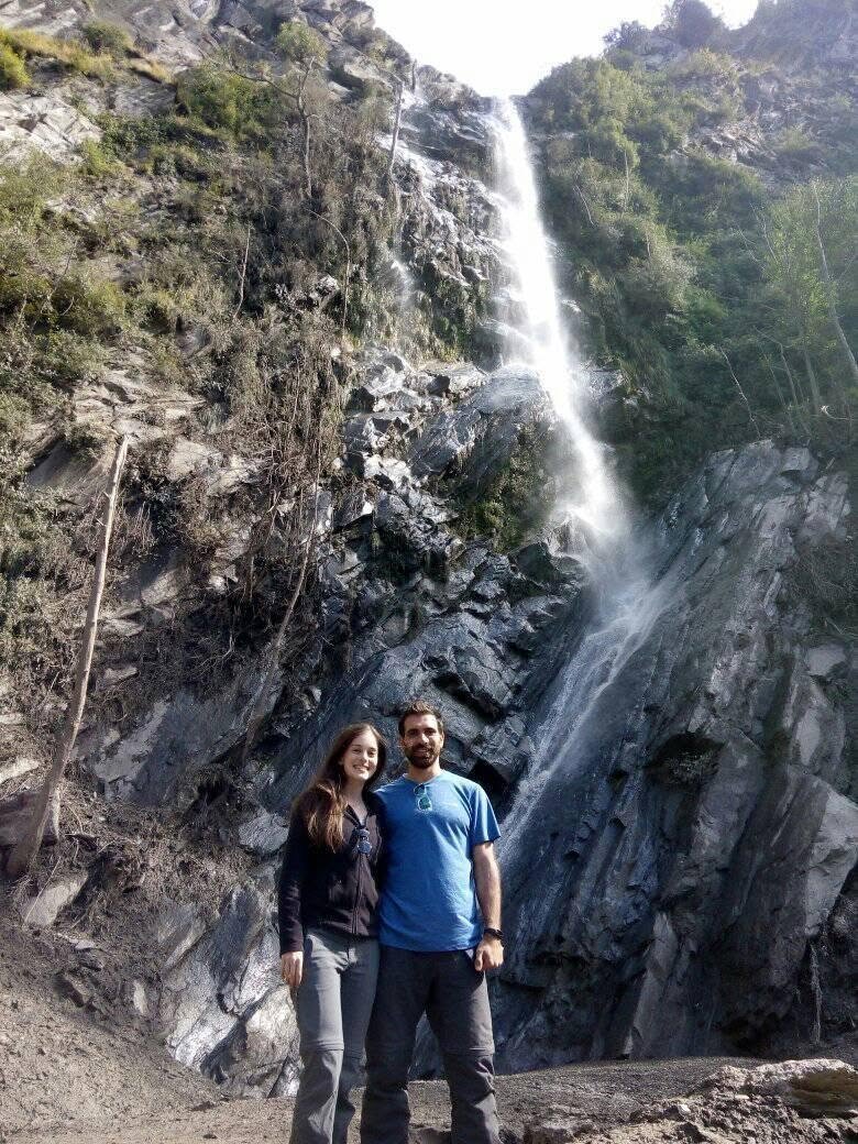 Nature exploration near a Himalayan waterfall